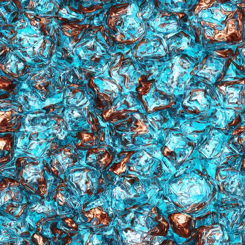 Image similar to mule, surreal, trippy, highly detailed digital art, giant ice cubes, hammered copper background, 1990s