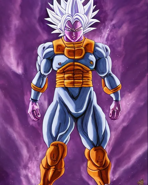 Image similar to a oil / watercolor painting full body character portrait of super saiyan frieza in the style of moebius in the style of leonard boyarsky trending on artstation deviantart pinterest detailed realistic hd 8 k high resolution