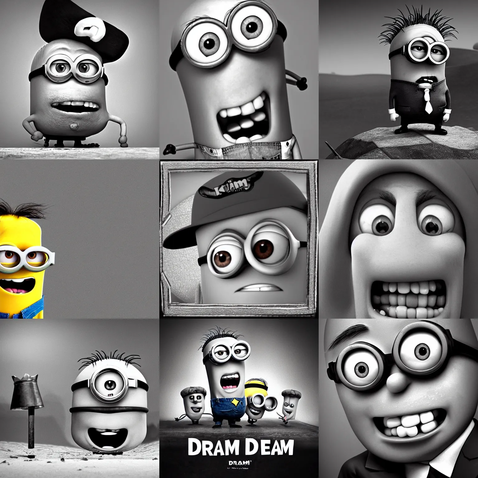 Prompt: ! dream!!! king bob!!! from minions as!!! gigachad!!!. grayscale photography, high detail, 8 k resolution