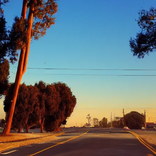 Image similar to !dream Early evening has set in. California's noncommital sun shrugs through the haze. If Midwest evenings boast a lush act of violence thrown against the sky, this so-called golden state treats its day-ends with the frugality of divorce. Dips out, aloof.