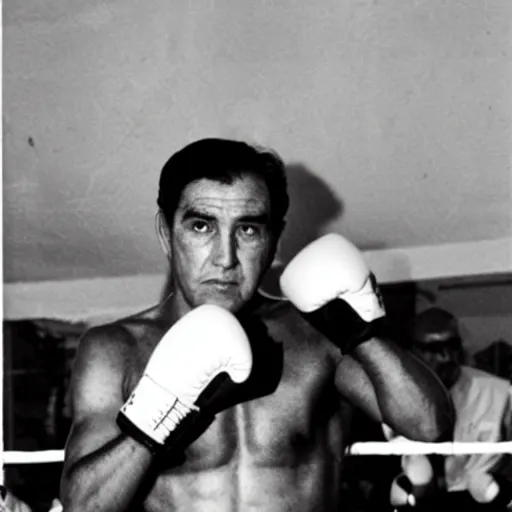 Image similar to chiquito de la calzada wearing a boxing costume