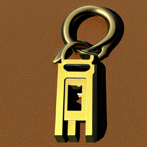 Image similar to a metal key for the cage, 3d