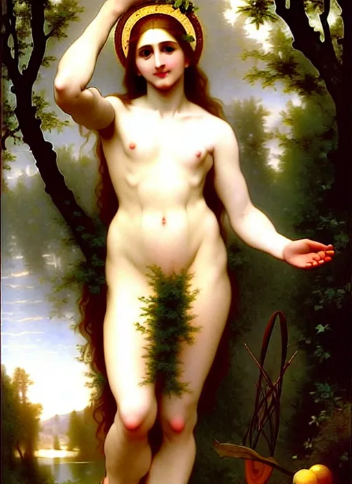 Prompt: marzanna slavic goddess associated with seasonal rites based on the idea of death and rebirth of nature, bouguereau, full body!! contour light effect!! hd, 4 k, ultra clear detailed