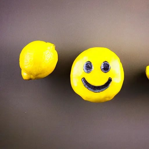 Image similar to Lemon with a smiley face