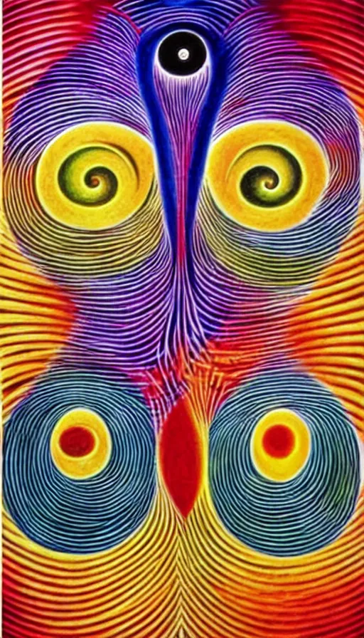 Prompt: Abstract representation of ying Yang concept, by Alex Grey ,