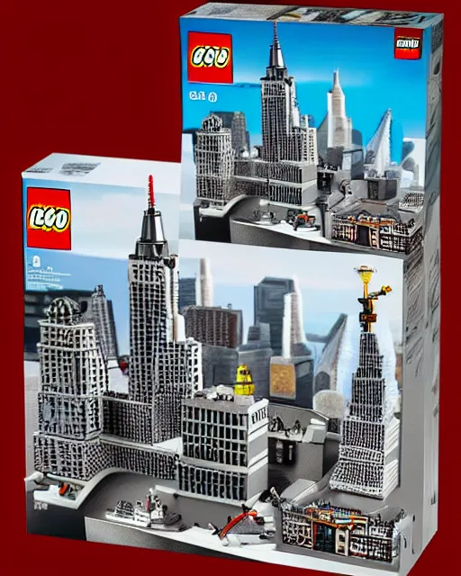 Image similar to lego new york skyscaper and pigeon set