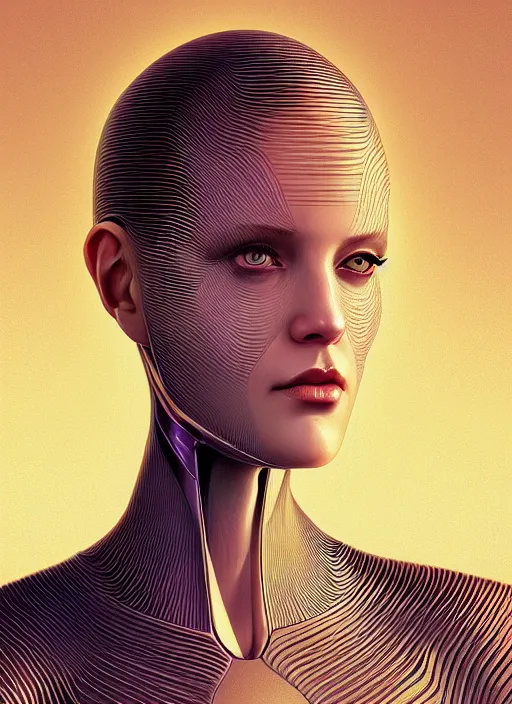 Image similar to portrait of female android, symmetry, intricate, elegant, highly detailed, smooth, sharp focus, concept art, digital painting, illustration, artstation, by fra angelico and greg ruthkowski