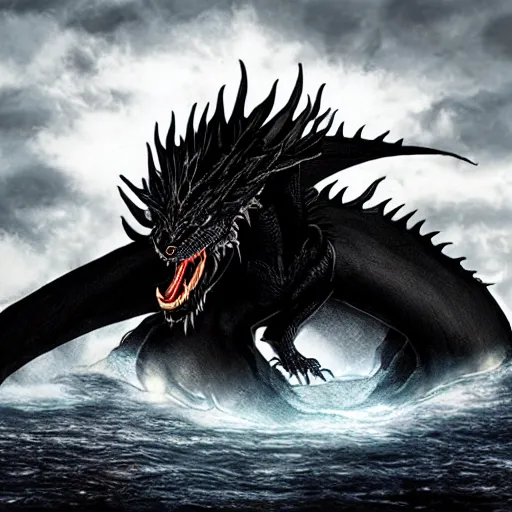 Image similar to giant black dragon