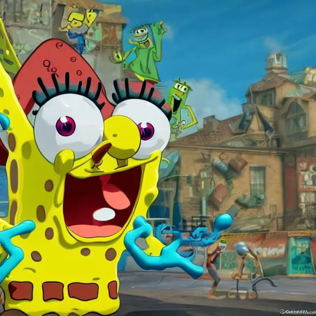 Prompt: spongebob squarepants in mortal kombat, character, videogame render, 4 k, artstation