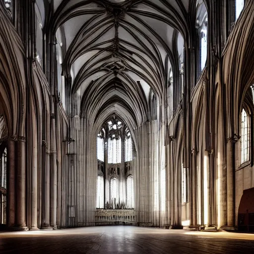 Image similar to The head offices of ODOO as a beautiful gothic cathedral, dramatic lighting, photorealistic