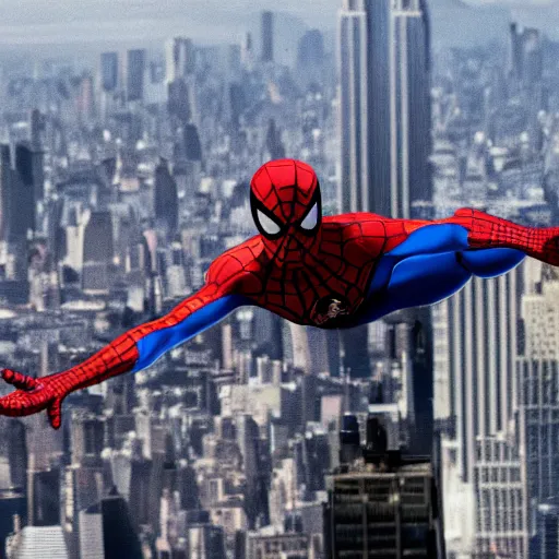 Prompt: walter white screaming at spider man on top of the empire state building, 4 k, realistic, very detailed