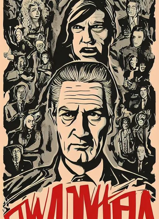 Image similar to twin peaks movie poster art by daniel danger