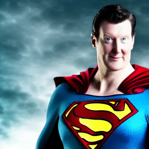 Prompt: if Neil Fingleton was Superman, cinematic, epic, cool, photo realistic, 4k, high detail