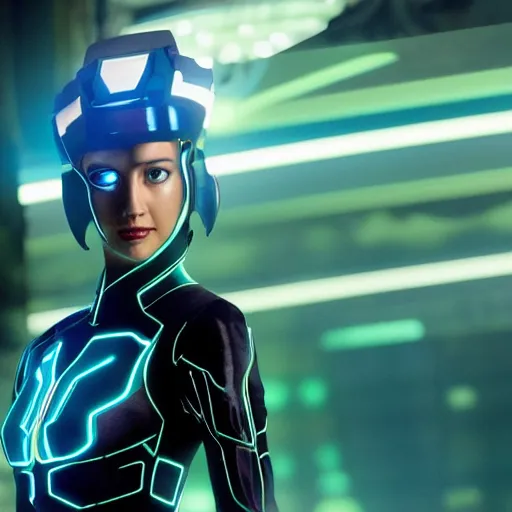 Prompt: high resolution photo of gem from the movie tron, 4 k, award winning photo.
