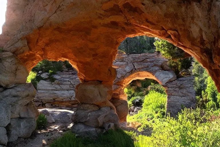 Image similar to 📷 A beautiful looking nature scene seen through an natural arch of stone ✨