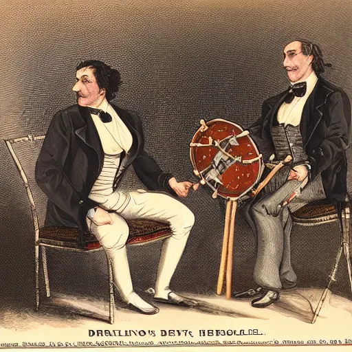 Image similar to dr jekyll and mr. heid playing the drums