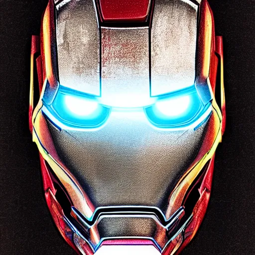 Image similar to portrait of iron - man, neon art, trending on artstation, 8 k, cgsociety, hyperdetalied,