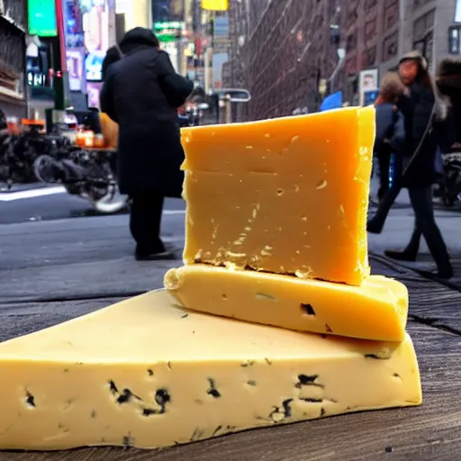 Image similar to disgusting cheese found on a new york side walk