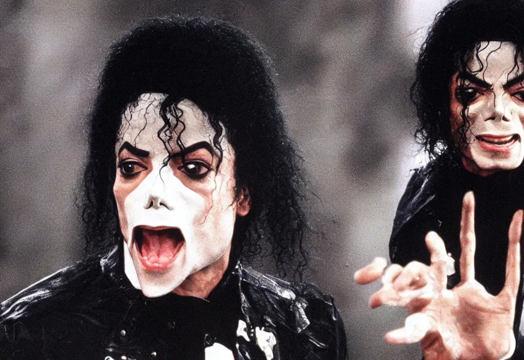 Prompt: michael jackson as a terror from beyond the veil