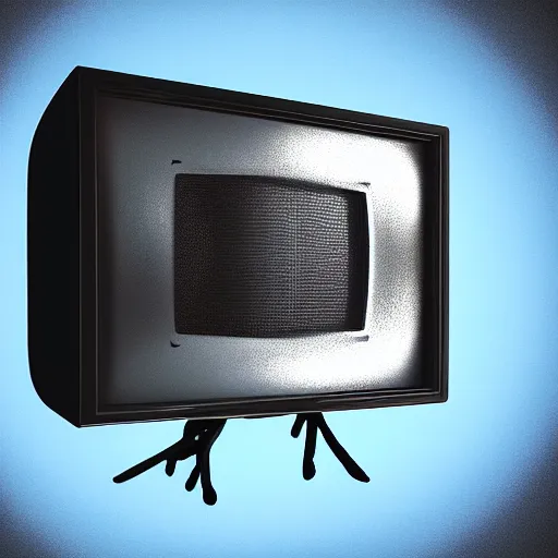 Prompt: a highly realistic crt tv in perspective, studio lighting, 3 d render