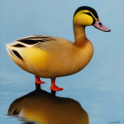 Prompt: a duck on the prowl oil painting alexandre jacovleff