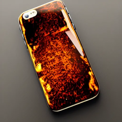 Image similar to an iphone encased in amber, photo realistic, hd,