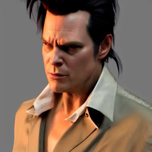 Image similar to hyperrealistic film still of ace ventura as neo in the matrix, stunning 3 d render, inspired by istvan sandorfi & greg rutkowski & unreal engine, perfect symmetry, dim volumetric cinematic lighting, 8 k octane comprehensive render, extremely hyper - detailed, incredibly lifelike attributes, intricate, real flesh texture, masterpiece, artstation, stunning,