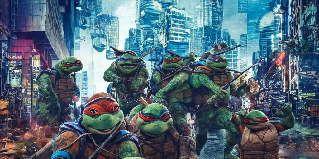 prompthunt: Super realistic image of the Teenage Mutant Ninja