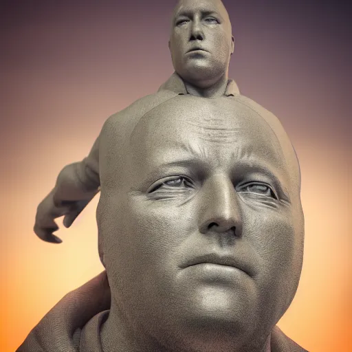 Prompt: Statue of Alex Jones, highly detailed, octane render, 4k, soft light, studio photograph
