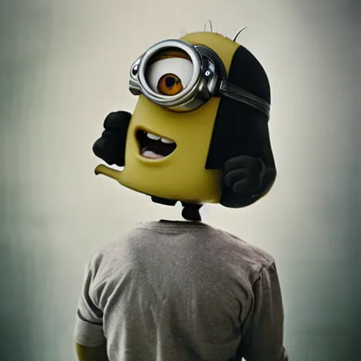 Image similar to Minion, 35mm, age, candid portrait photo by annie leibovitz
