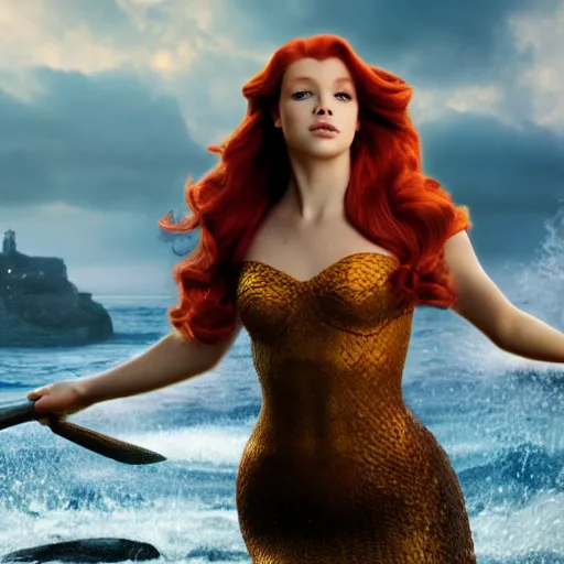 Image similar to Ariel the little mermaid, live action, battlefield