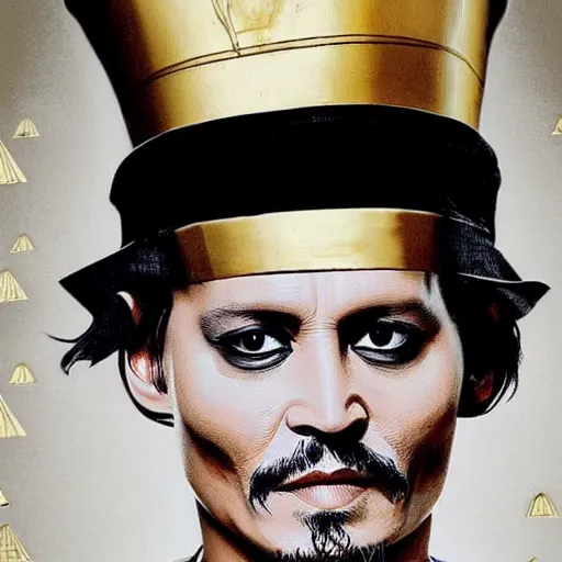 Image similar to johnny depp as an egyptian pharaoh