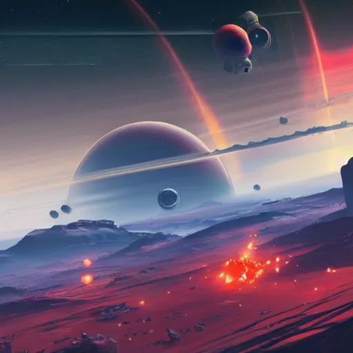 Image similar to no man sky concept art