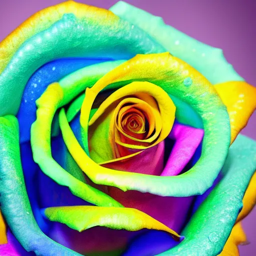 Image similar to a high quality photo of rainbow rose, 8k, photorealism, professional