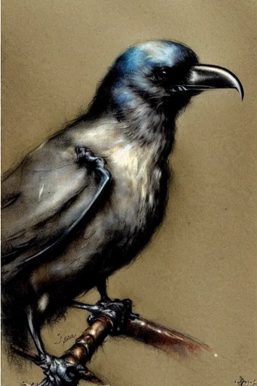 Prompt: (((((1950s raven . muted colors.))))) by Jean-Baptiste Monge !!!!!!!!!!!!!!!!!!!!!!!!!!!