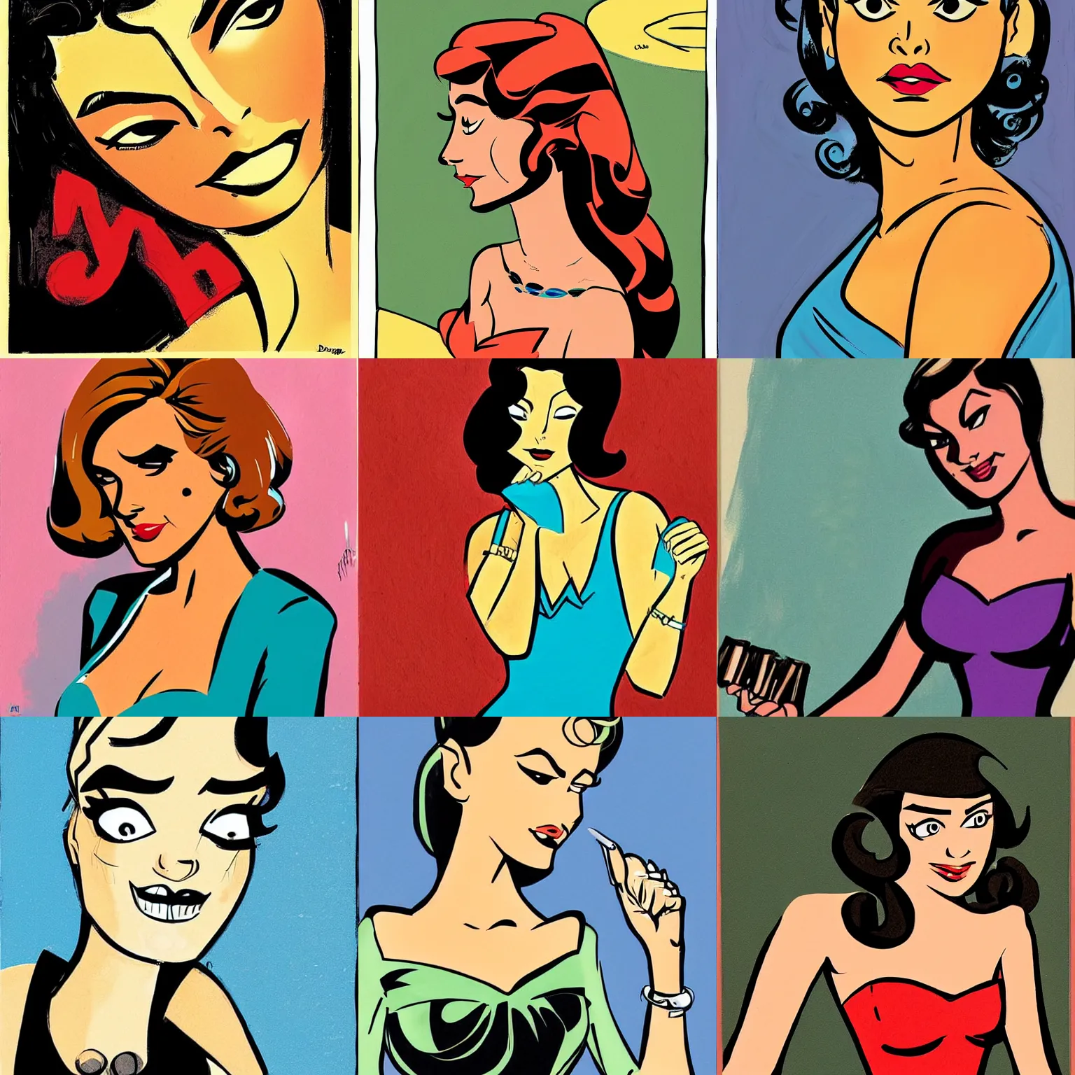 Prompt: beautiful woman portrait, by darwyn cooke