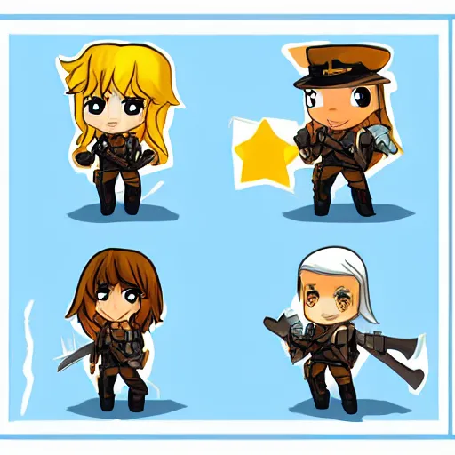 Image similar to sheriff character, chibi, anime