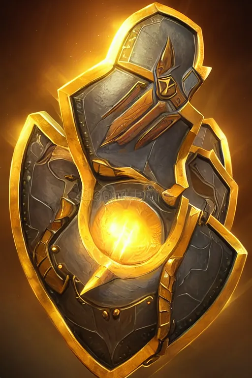 Image similar to shield fantasy epic legends game icon stylized digital illustration radiating a glowing aura global illumination ray tracing hdr fanart arstation by ian pesty and katarzyna da „ bek - chmiel