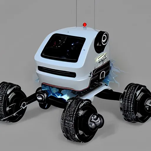 Image similar to small cyberpunk robot rover