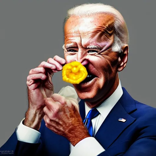 Image similar to joe biden eating the demon core, photography, realism, realistic, photorealism, photography, f 3. 5