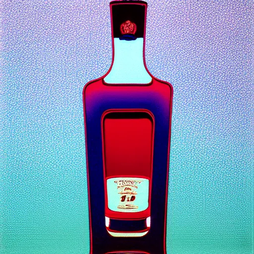 Image similar to whiskey bottle by shusei nagaoka, kaws, david rudnick, airbrush on canvas, pastell colours, cell shaded, 8 k