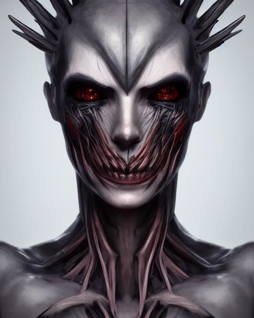 Image similar to headshot portrait of nightmare queen inspired by anatomy, detailed, textured, realistic, unreal engine, cgsociety, cinematic lighting, concept art