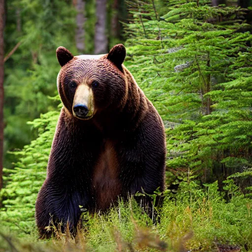 Prompt: bear in a forest