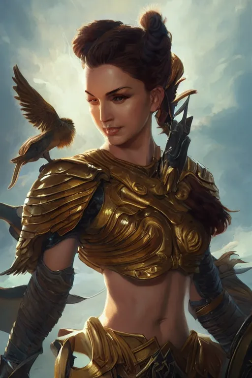 Image similar to amazon valkyrie athena, d & d, fantasy, portrait, highly detailed, headshot, digital painting, trending on artstation, concept art, sharp focus, illustration, art by artgerm and greg rutkowski and magali villeneuve