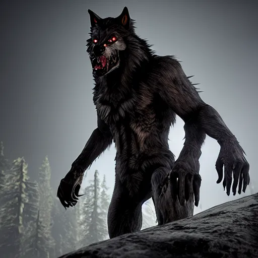 Image similar to werewolf from van helsing unreal engine hyperreallistic render 8k