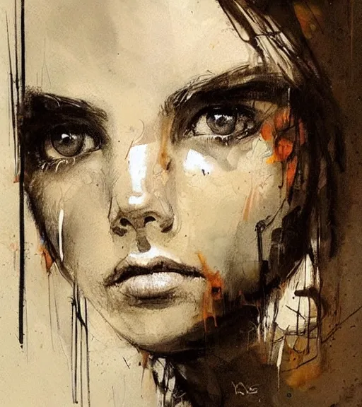 Prompt: portrait of a young cute beautiful short female with brown hair and big brown eyes artwork by Guy Denning, Ross Tran