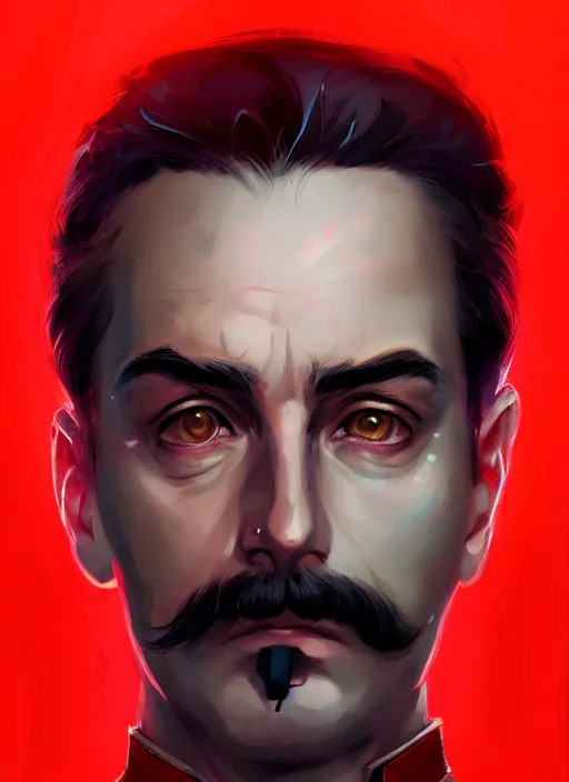 « a portrait o cyberpunk joseph stalin, glowing eyes, | Stable ...