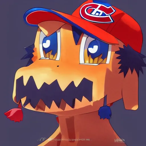 Image similar to anime Portrait of Youppi the Habs Montreal Canadiens Mascot as a very cute powerful and friendly pokemon, highly detailed anime, high evolution, 1990s, legendary, smooth, sharp focus, dynamic lighting, intricate, trending on ArtStation, illustration pokemon, art by WLOP