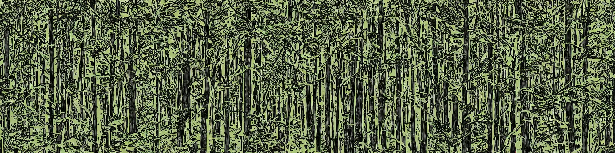 Prompt: a clean, forest landscape by shepard fairey, alpha bump
