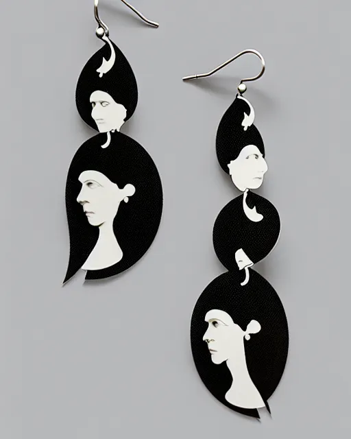 Prompt: aubrey beardsley, 2 d lasercut earrings, 8 k resolution, detailed